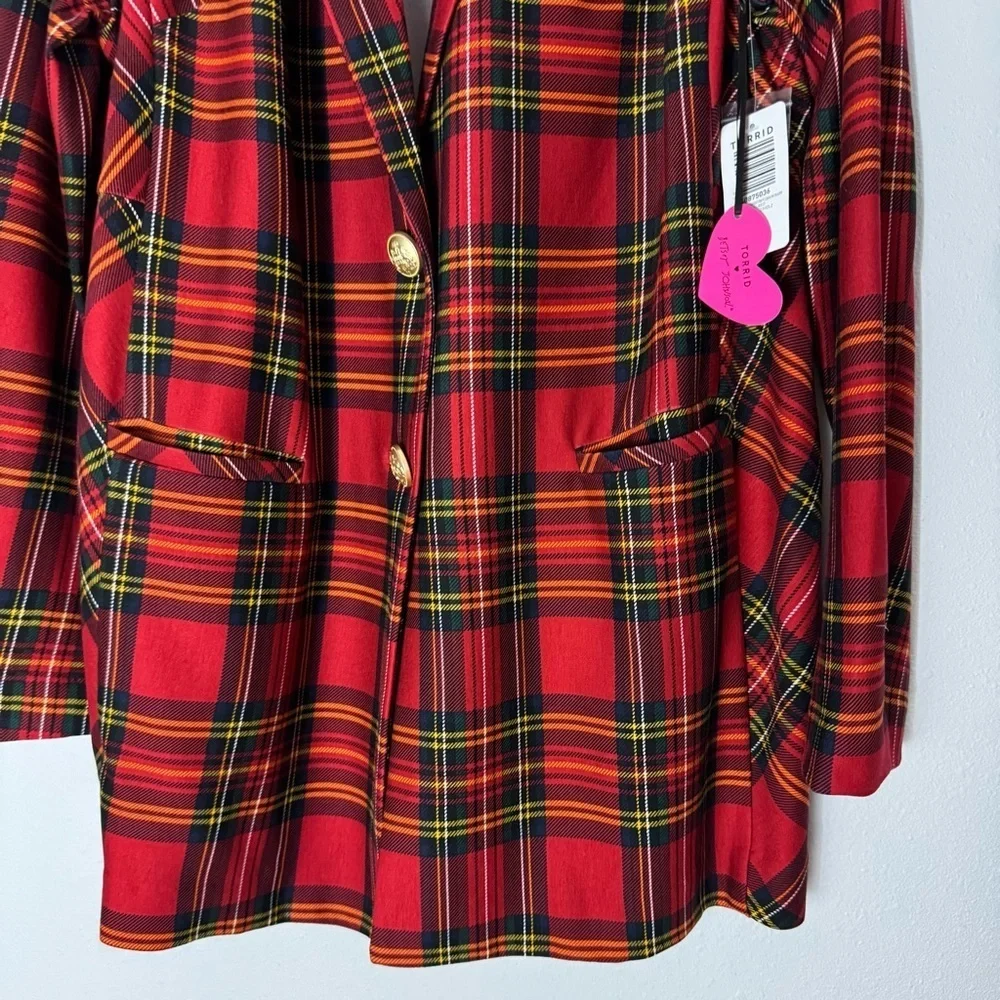 Torrid x Betsey Johnson NWT tartan plaid blazer size 1X